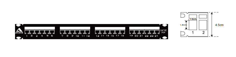 Category 5E STP Loaded Patch Panel