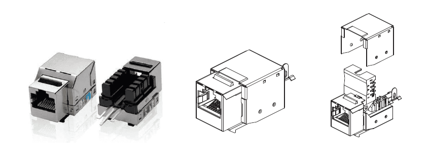 Category 5e STP RJ 45 Key Stone Jack